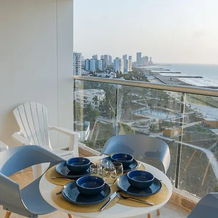 Cb1319 10min Centro-vista Al Mar-balconpriv Apartment Cartagena